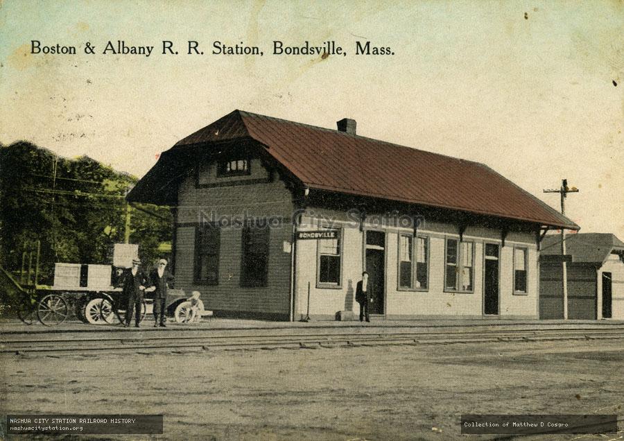 Postcard: Boston & Albany Railroad Station, Bondsville, Massachusetts
